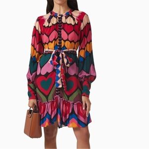 - FARM RIO Full of Hearts Mini Dress Size XL
